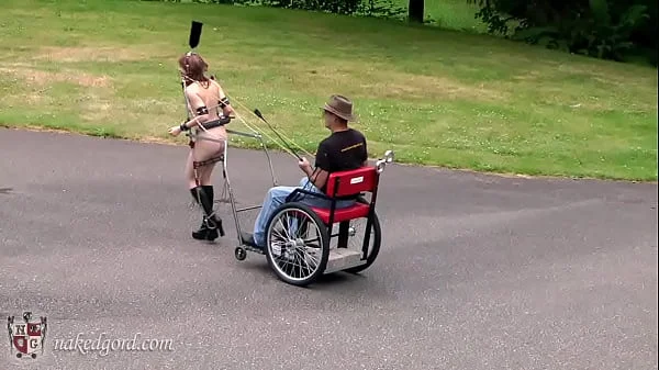 Locked Ponygirl Pulling Cart